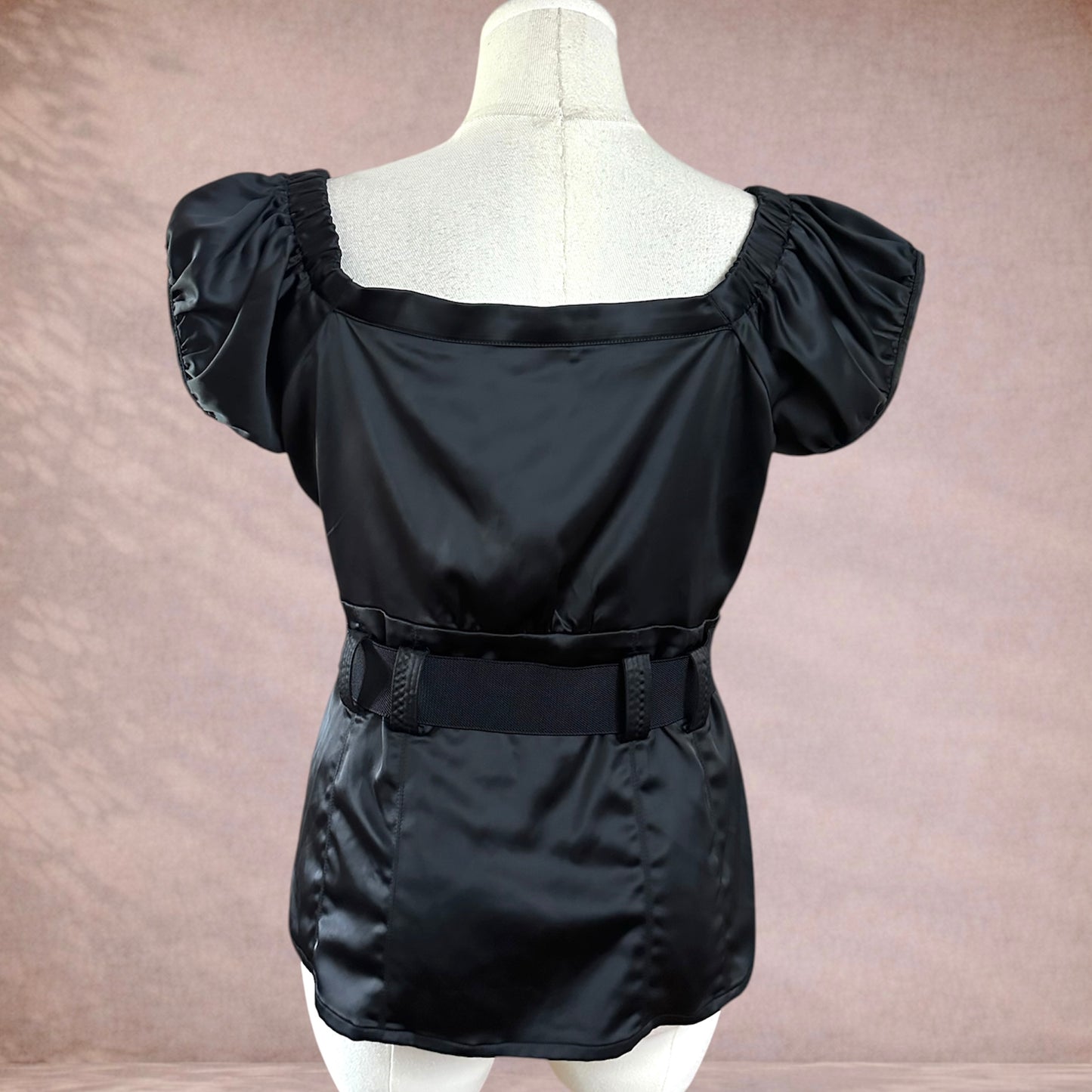 City Chic Black Belted Top | Plus Size XS 14