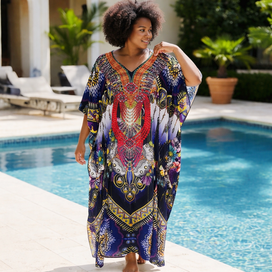 Ruby Maharani Embellished Kaftan | Fits 16–24