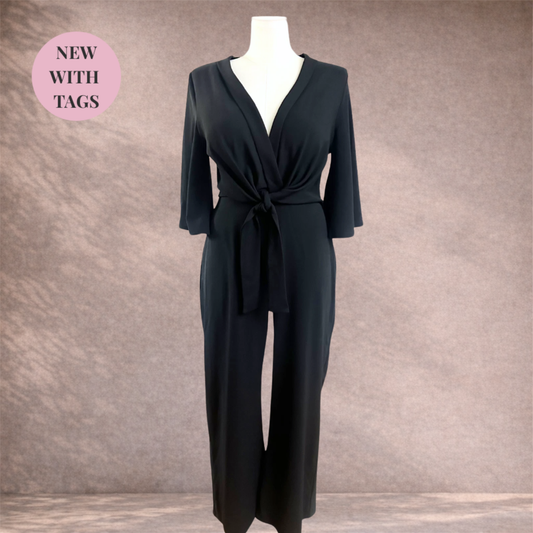 Quiz Black Black Palazzo Jumpsuit | Size 16 | New with tags