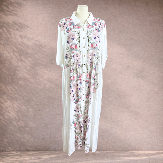 Arna York Floral Maxi Shirt Dress | Plus Size 26/28 | New with tags