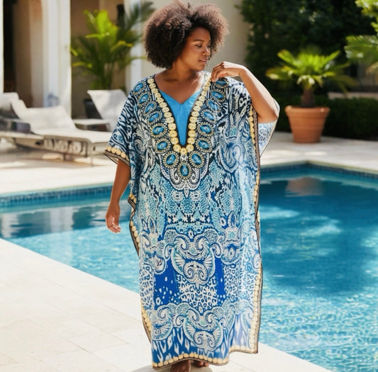 Neelam Maharani Embellished Kaftan | Fits 16–24