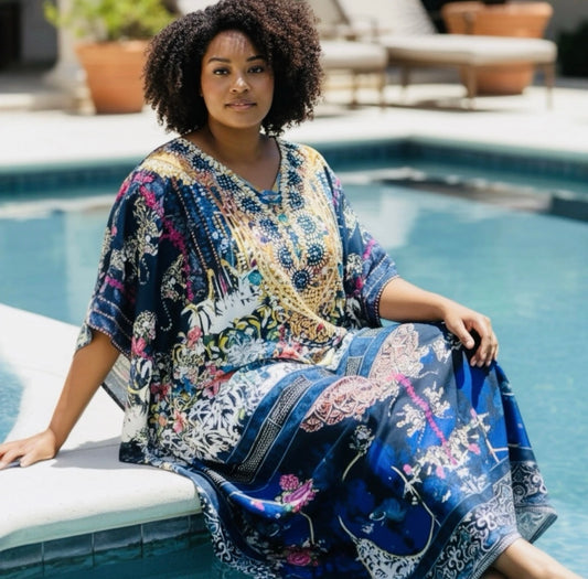 Rose Udaipur Embellished Kaftan | Fits 16–24