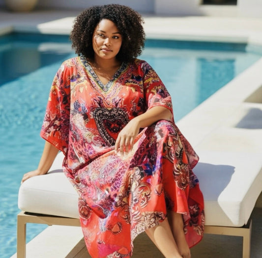 Sundari Mahal Embellished Kaftan | Fits 16–24